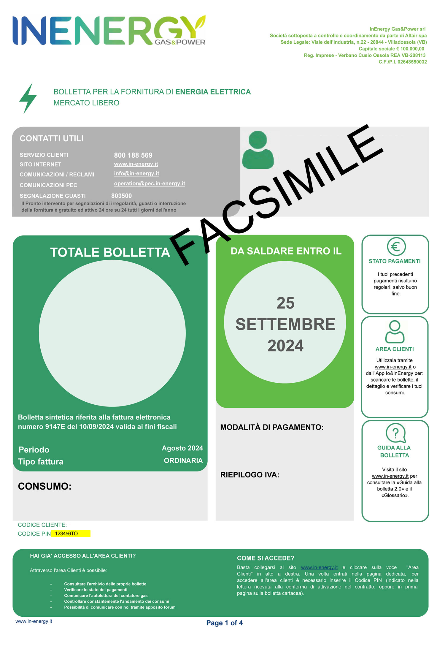 Bolletta Esempio